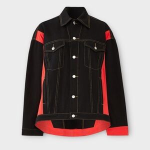 KOCHE Black and Red Oversized Denim Jacket Sz XS